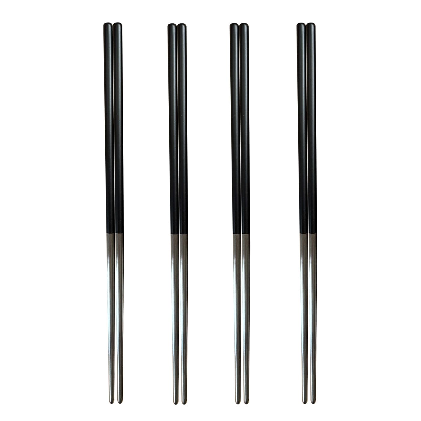 Photo 1 of 304 Stainless Steel durable Lightweight Korean-style Beautiful Chopsticks Set Scratch Resistant 4Pieces-black