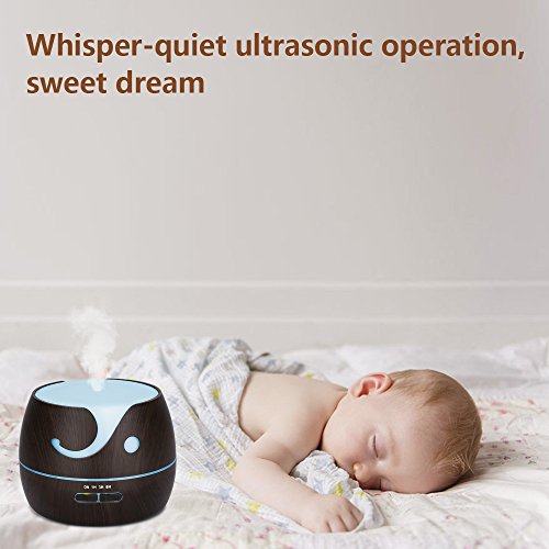KEDSUM 400ml Aroma Essential Oil Diffuser,Wood Grain Ultrasonic Cool Mist Humidifier with 7 Color LED Lights 4 Timer Settings for Office Home Bedroom Baby Room Study Yoga Spa