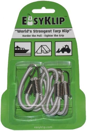 EasyKlip BannaBungee 49062SS 6-Inch Cord Loop, White, 4-Pack