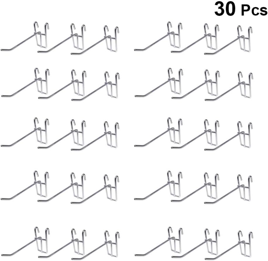 DOITOOL 30Pcs Gridwall Hooks Panel Display Hooks Slatwall Peg Board Hook Supermarket Iron for Store Living Room Kitchen Home 10cm - Image 3