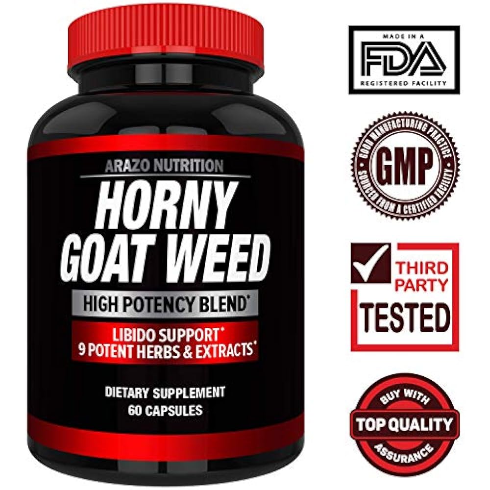 Premium Horny Goat Weed Extract With Maca Root, Ginseng, Muira Puama