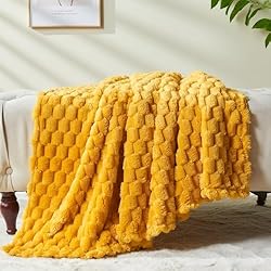 NEWCOSPLAY Super Soft Queen Blanket Mustard Yellow