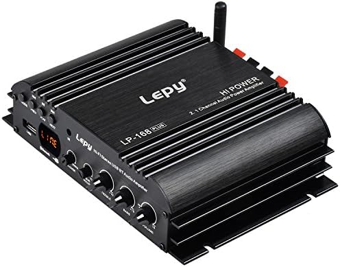 Audio Power Amp, 2x40W&1x68W Bluetoot Stereo Amp, Independent Sub Output 2.1 CH Amplifier Subwoofer Amp for Car With USB/SD/MP3 Reader, LED Display Screen Stereo Amplifier Speaker for home