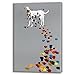 SEVEN WALL ARTS - Funny Dog Animal Paintings Colorful Dalmatian Puppy Dog with Colorful Footprint Painting Stretched and Framed Ready to Hang Living Room Bedroom Office Bathroom 24x36 Inch