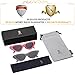 SOJOS Retro Vintage Narrow Cat Eye Sunglasses for Women Clout Goggles Plastic Frame SJ2044 with Red/Grey + Black/Grey 2 Pairs of Sunglasses
