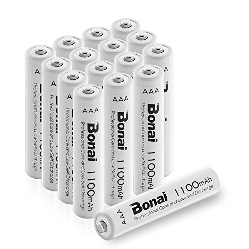 Bonai 16 Pack AAA Rechargeable Batteries 1100mAh 1.2V Ni-MH Low Self Discharge Rechargeable Batteries - UL Certificate