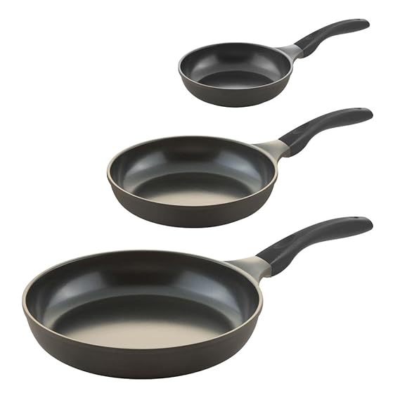 3er Set culinario Bratpfannen, Ø 20, 24 und 28 cm, anthrazit, antihaft und induktionsgeeignet