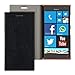 kwmobile Flip Case Compatible with Nokia Lumia 730/735 - Book Style Protective Front Flip Cover Smartphone Case - Black