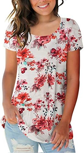 Sousuoty Women's Short Sleeve Scoop Neck T Shirt Casual Tops