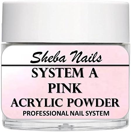 SHEBA NAILS System A Acrylic Nail Powder PINK- 4oz Jar
