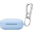 YQGFashbf Compatible with OnePlus Buds 3 Case Cover with Keychain,Soft Silicone Shockproof Portable Earphone Sleeve Scratch Protective Cover for OnePlus Buds 2024 for Men Women (Azure Blue)