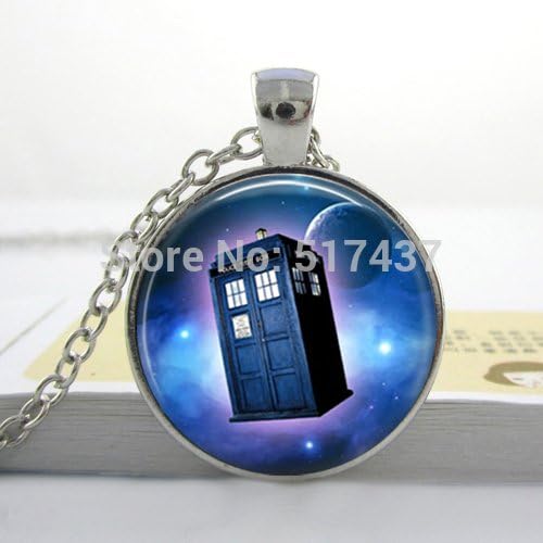 Pretty Lee 1Pc Doctor Who Tardis Space Necklace Doctor Who Police Box Tardis Necklace Tardis Jewelry Glass Dome Necklace