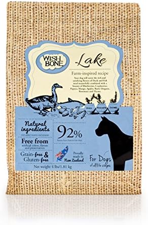 Wishbone Dry Dog Food โ Lake โ Grain Free New Zealand Duck, All Life Stages โ 4 lb, Blue (WB73920)