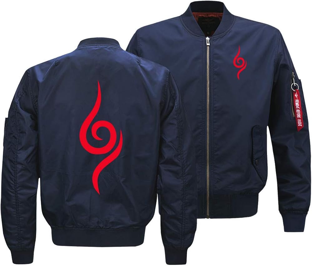MSBXBB Naruto Mens Bomber Jacket Fashion Motorcycle Jackets Men，XXXXL