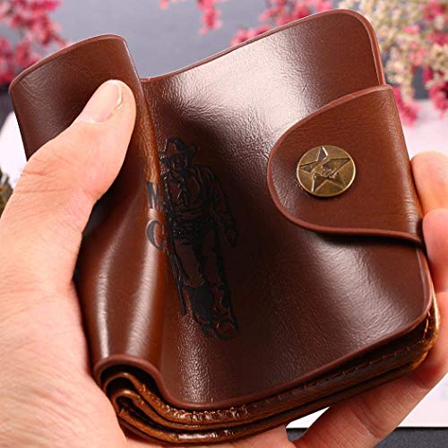 fannay Men\'s Leather Passcase Wallet, Lightweight Wallet with Textile Lining, Exercise Machine Attachments