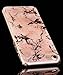 Spevert Case for iPhone SE 2020 2nd Generation, iPhone 8 and iPhone 7, 4.7-Inch,Marble Pattern Hybrid Hard Back Soft TPU Raised Edge Ultra-Thin Shock Absorption - Rose Gold