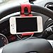 Car Mount, Costech Steering Wheel Stand GPS Rubber Band Holder for iPhone 6,6s,6plus,5s,Samsung Galaxy S6,S5,Note 5,4,3,Other Not More Than 5.5 Inch Moblie Phone (Red)