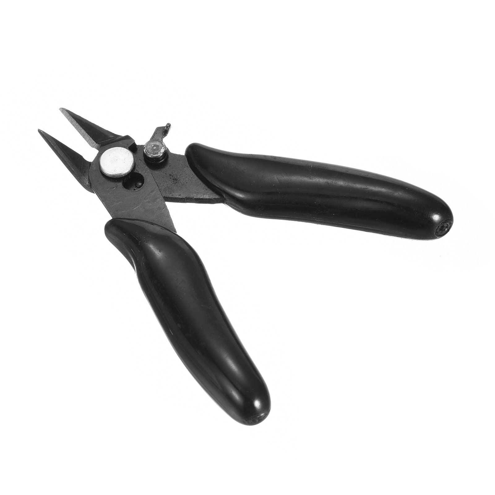 PATIKIL 3.5 Inch Mini Wire Cutter with Lock, Micro Flush Cutter Side Cutters Nipper Diagonal Cutting Plier Wire Snip for Small Wires, Black