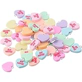 diyhub 50Pcs Candy Heart Charms Pendant Love Shaped Keychain Resin Dangle Charms for Necklace Jewelry Making