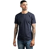 BYLT Drop-Cut Henley Shirts for Men, 3-Button Closure, Short Sleeve, Casual T-Shirt, Soft & Breathable, Wrinkle Resistant