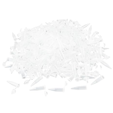 sourcingmap® 500 Stk. Labor klar weiß Plastik Lang Reaktionsgefäße Zentrifugenröhrchen 1,5ml