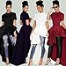 Goddessvan Women Short Sleeve High Low Peplum Dress Bodycon Party Club Asymmetrical Dress