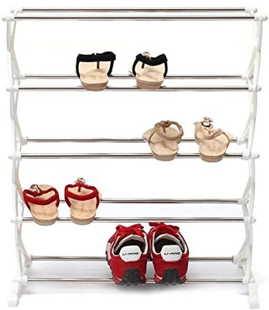 5 Tier 12 Pair Stackable Shoe Rack Storage Organizer Space Saving Shelf Closet