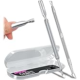 GA&amp;EN 2PCS Metal Silver Cuticle Pusher Tool and Scraper Nail Pusher | Nail Trimmer Stainless Steel Gel Nail Scraper Tool, Nail Polish Remover Peeler Salon Manicure Tool Pedicure Cleaner for Nails