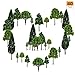peony man 40 Pieces Model Trees -1.57-5.90 inch Mixed Model Tree Train Trees Architecture Diorama Ho Scale Model Trees for DIY Crafts or Building Model (Natural Green)