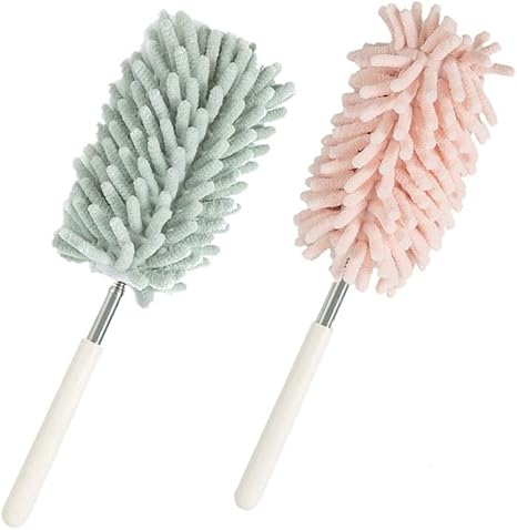 Amazon はたき ほこり取り ハンディモップ 伸縮 26 80cm 曲げる 取り外し可能 洗える 2個セット車 家 ブラインド パソコンなどに適用 グリーン ピンク はたき ほこり取り オンライン通販