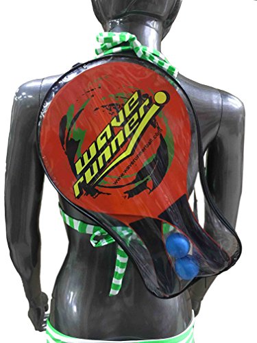 image for Wave Runner Sports Beach Paddles Wooden Game Set Includes 2 low resili