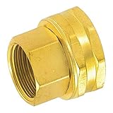 Gilmour Double Female Brass Swivel Connector Thread Size 1/2" NPT (F) to 3/4" NH (F) 805574-1001