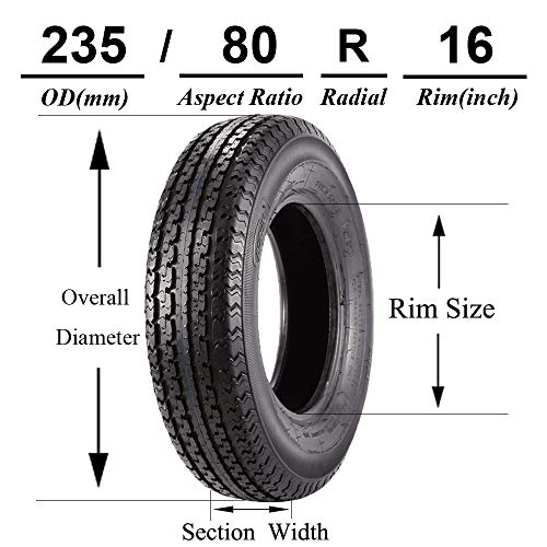 Set of 4 Trailer Tires ST235/80R16 10PR Heavy Duty DOT Radial Trailer