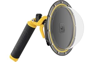 TELESIN 6 inches Dome Port Lens for GoPro Hero 12 Hero 11 Hero 10 Hero 9 Black,Waterproof Housing Case Hand Floating Grip Tri