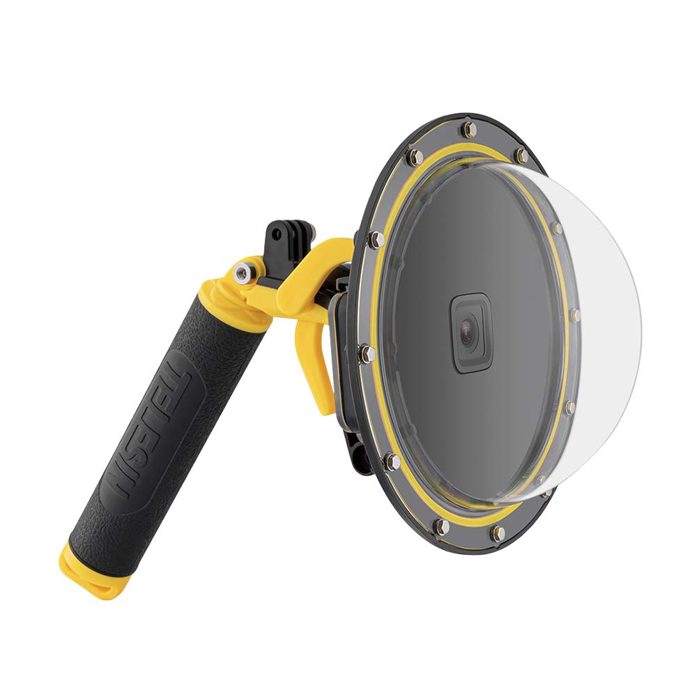 TELESIN Dome Port for GoPro Hero 12 Hero 11 Hero 10 Hero 9 Black, Waterproof Housing Case Underwater Diving Snorkeling Protector w Floating Handle Grip Hand Strap for Go Pro 12 11 10 9 Accessories