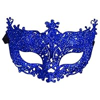 Women Fashion Cosplay Eye Mask Masquerade Carnival Fancy Mardi Christmas Party - Blue bjlongyi