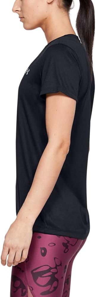 Under Armour Women Tech Short Sleeve V, Solid, Ladies T Shirt Made of 4-Way Stretch Fabric - Image 3
