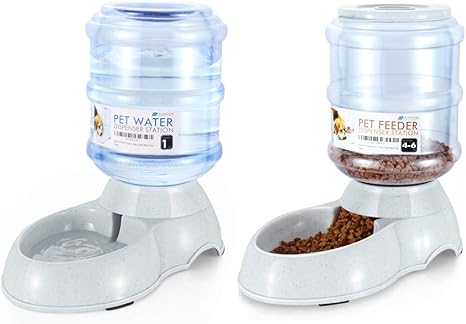 Pet Supplies Flexzion Automatic Pet Feeder Waterer Set Of 2