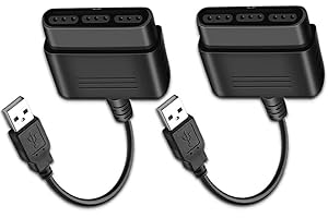 VIENON PS2 Controller to USB Adapter Converter, 2 Pack Compatible with PS1/PS2 Controller Gamepad to PS3/PC Controller No Need Driver