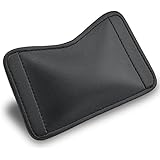 Rancco PU Leather Wavy Mouse Pad Wrist Rest Support, Stitched Edges Comfortable Leatherette Mouse Wrist Cushion Mice Mat Wrist pad for Desktop/ Laptop/ Macbook(Black)