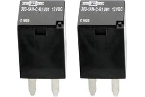 AEOLA 2 Pack Automotive Purpose Relays 303-1AH-C-R1-U01-12VDC Ultra Micro ISO Relay SPNO 20A for Polaris RZR Slingshot Ranger Sportsman Cooling Fan Relay