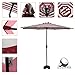 COBANA 9’ Patio Umbrella, Outdoor Table Market Umbrella with Push Button Tilt and Crank, 8 steel ribs, Red and White Stripes