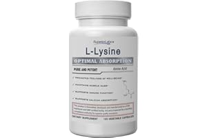 Superior Labs L-Lysine 500 mg Capsules, Pure Non-GMO, Third-Party Tested, No Fillers, Gluten Free, Supports Immune System, Promotes Calcium Absorption, 120 Caps