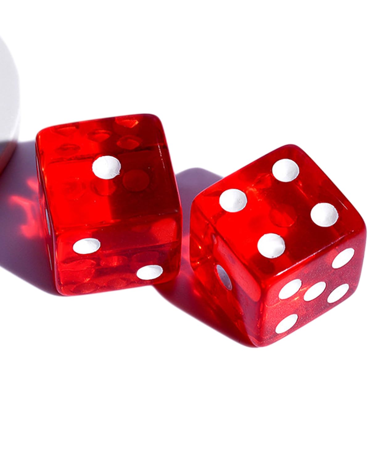 10 Pcs 19mm 6 Sided Dice D6 RPG D&D Game Transparent Red + Bag Set