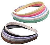 HipGirl Girls / Women Grosgrain Ribbon or Satin Fabric Wrapped Headbands (7pc Mature Color)