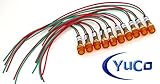 (10) Yuco YC-9WRT-1A-120-10 Miniature Indicator Light 9mm Cylindrical Cap AC/DC Amber 120V