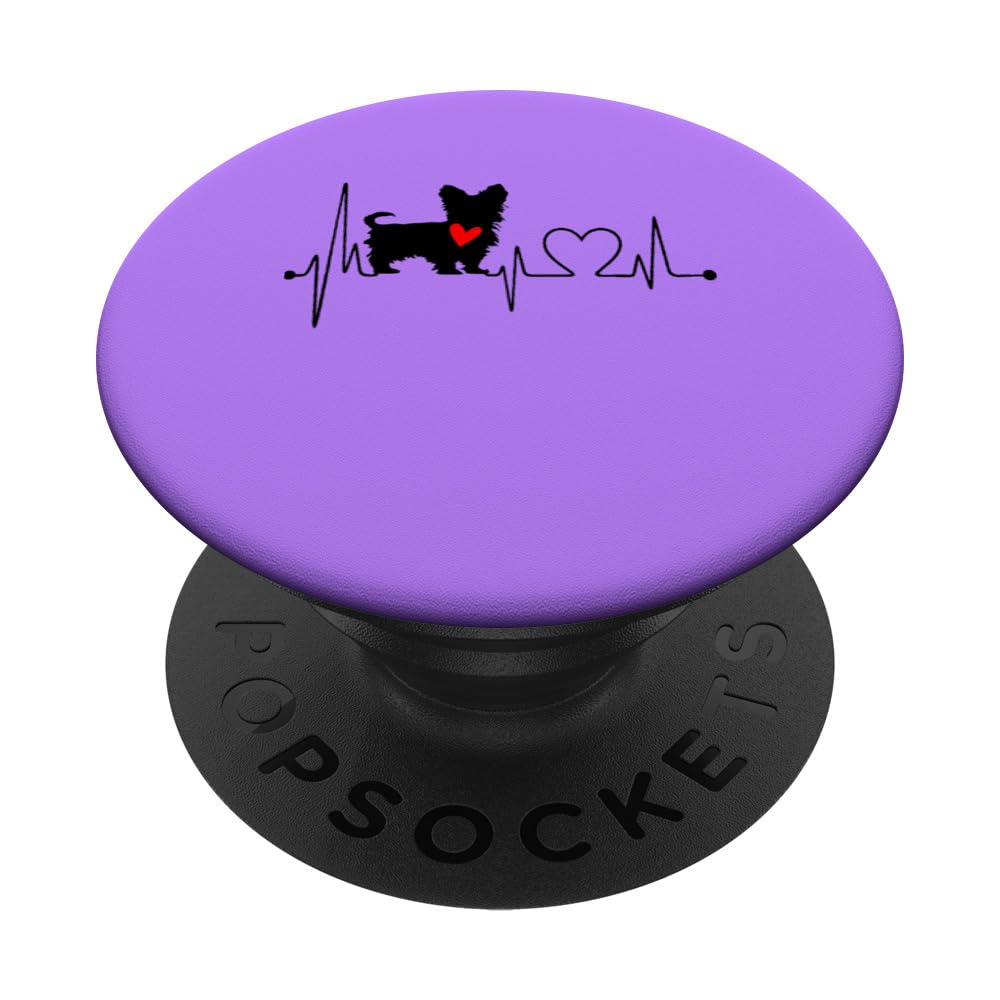 Morkie My Heartbeat EKG Funny Dogs My Cardio Dog Lovers PopSockets Adhesive PopGrip