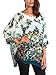 DJT Women's Batwing Sleeve Round Neck Flower Semi Sheer Top One Size Green #4