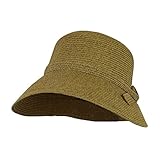 Packable Summer Cloche Natural Straw Sun Hat, 3.5