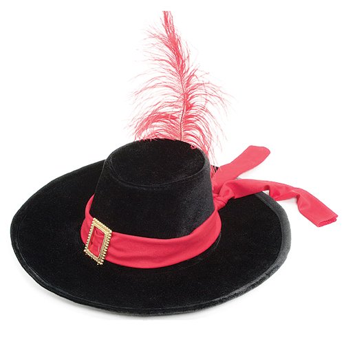 Jacobson Hat Company Men's Velvet Swashbuckler Hat, Black, One Size